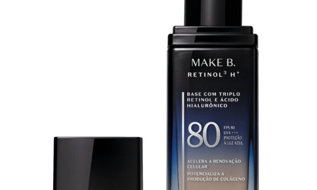 O Boticário apresenta base Make B. Retinol³ H+. Primeiro produto do mercado brasileiro com triplo retinol